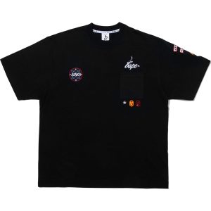 T-shirt BAPE par KAZUKI KURAISHI écussons multiples style militaire — homme