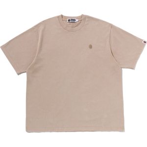T-shirt petit motif, coupe décontractée, teinture sur pièce — homme