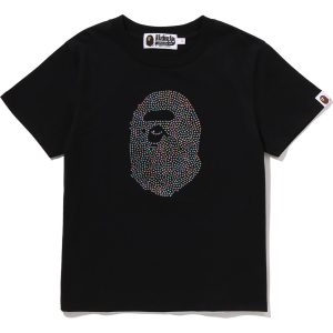 APE HEAD CRYSTAL STONE MINI TEE LADIES