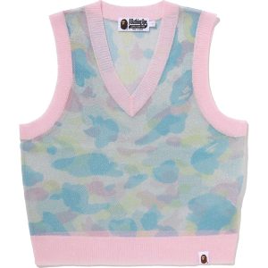 Gilet en maille NEW MULTI CAMO effet métallisé, coupe courte — femme