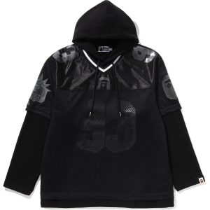 Sweat à capuche à enfiler BAPE US BLACK FRIDAY effet superposé, coupe décontractée, en mesh — homme