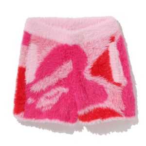 Short ABC CAMO, fourrure à poils longs, jacquard — femme