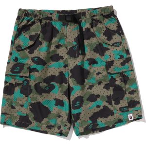 Short cargo BAPE par KAZUKI KURAISHI camouflage, 3 couches, avec ceinture — homme