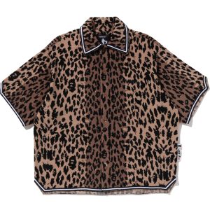 Chemise à manches courtes BAPE par KAZUKI KURAISHI léopard, jacquard — homme