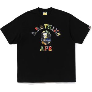 T-shirt motifs multiples de logos COLLEGE, coupe décontractée — homme