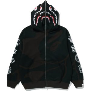 Sweat à capuche entièrement zippé BAPE US BLACK FRIDAY SOLID CAMO double SHARK — homme