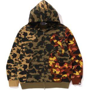 1ST CAMO UPCYCLED RELAXED FIT FULL ZIP HOODIE MENS