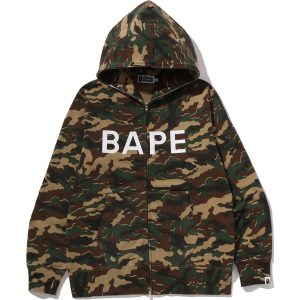 Sweat à capuche entièrement zippé GLITCH WOODLAND CAMO — homme