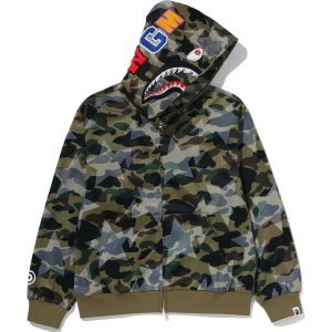 Sweat à capuche entièrement zippé surimpression STA 1ST CAMO SHARK, coupe courte, en mesh — homme