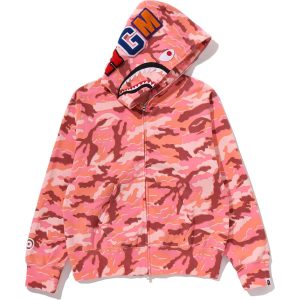 Sweat à capuche entièrement zippé GLITCH WOODLAND CAMO SHARK — femme