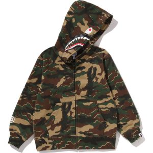 Sweat à capuche zippé GLITCH WOODLAND CAMO SHARK — enfant
