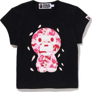 T-shirt ABC SAKURA CAMO BABY MILO, coupe courte — femme