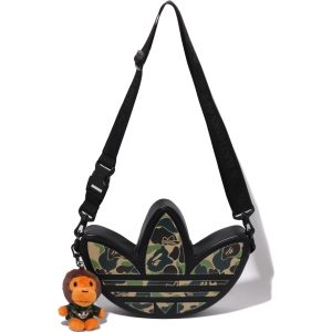 BAPE X ADIDAS CAMO TREFOIL SHOULDER BAG MENS
