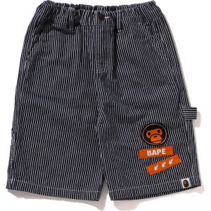 Short de peintre rayures hickory MILO écusson — enfant